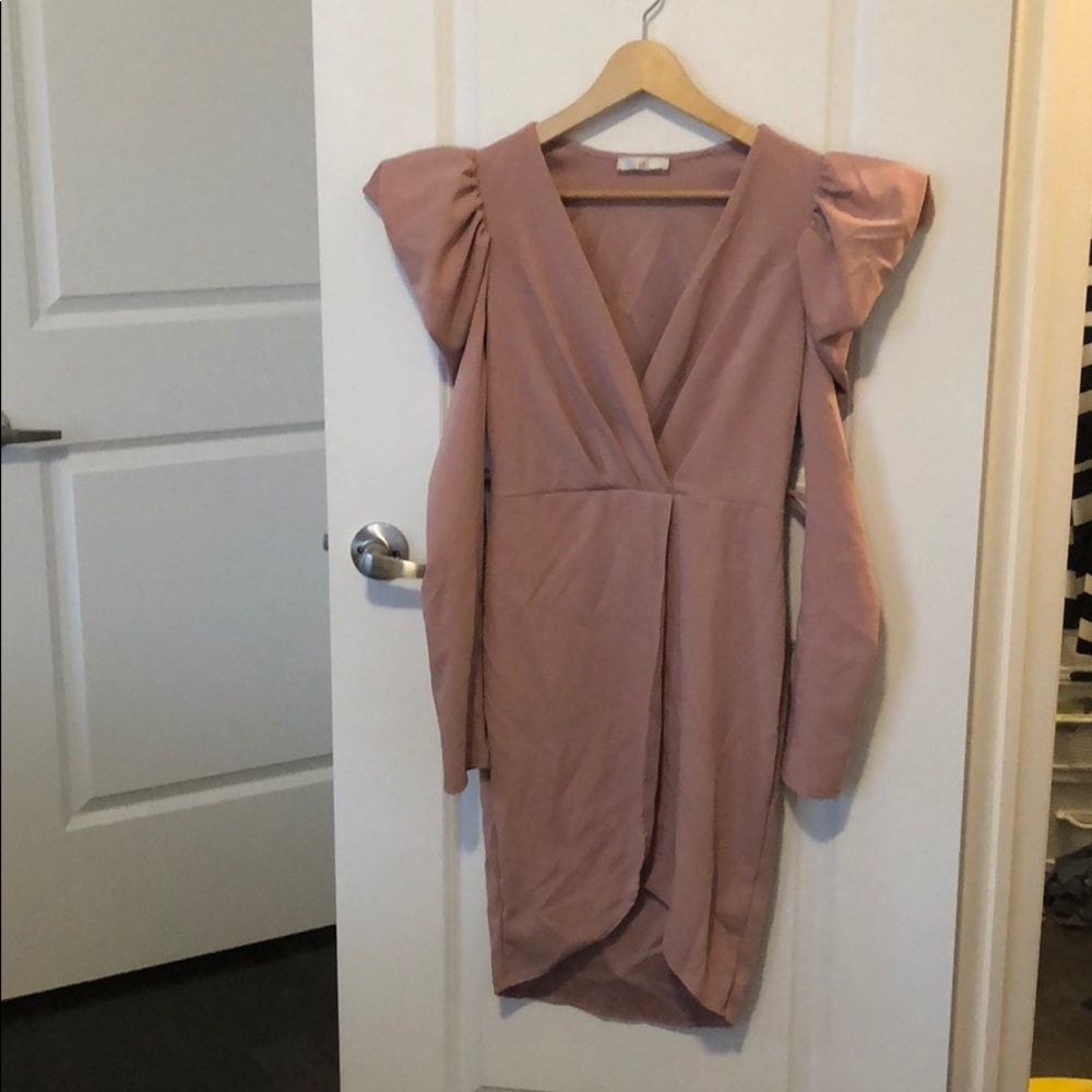 Fitted pink party dress